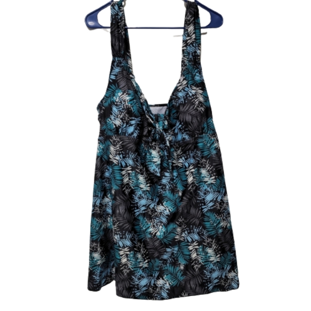 Womens Danify Plus Size Swim Top, Multi Colored, Size 58